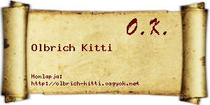 Olbrich Kitti névjegykártya